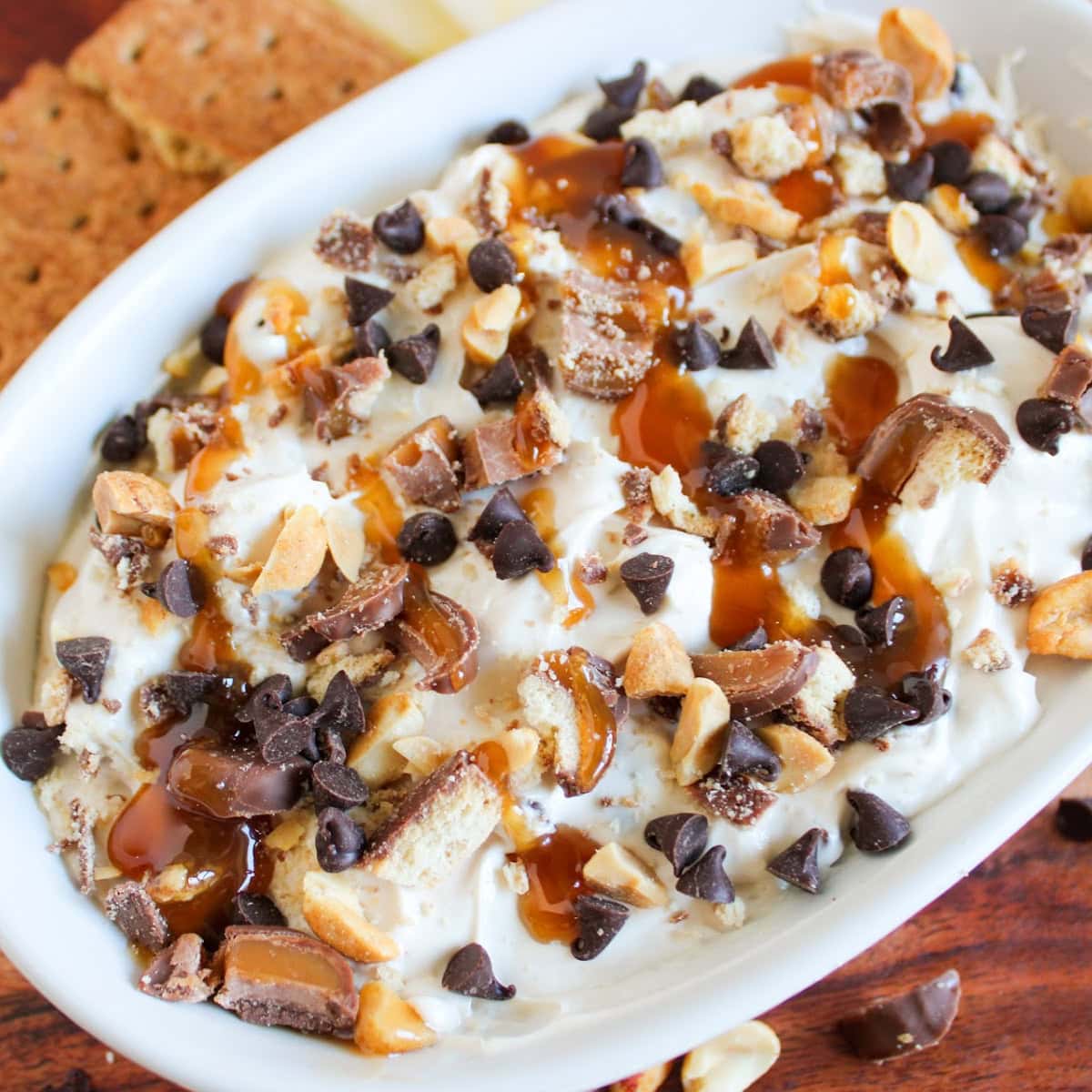 caramel apple twix dip featured image