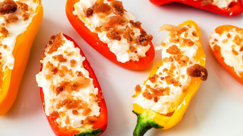cheesy bacon stuffed peppers featured image