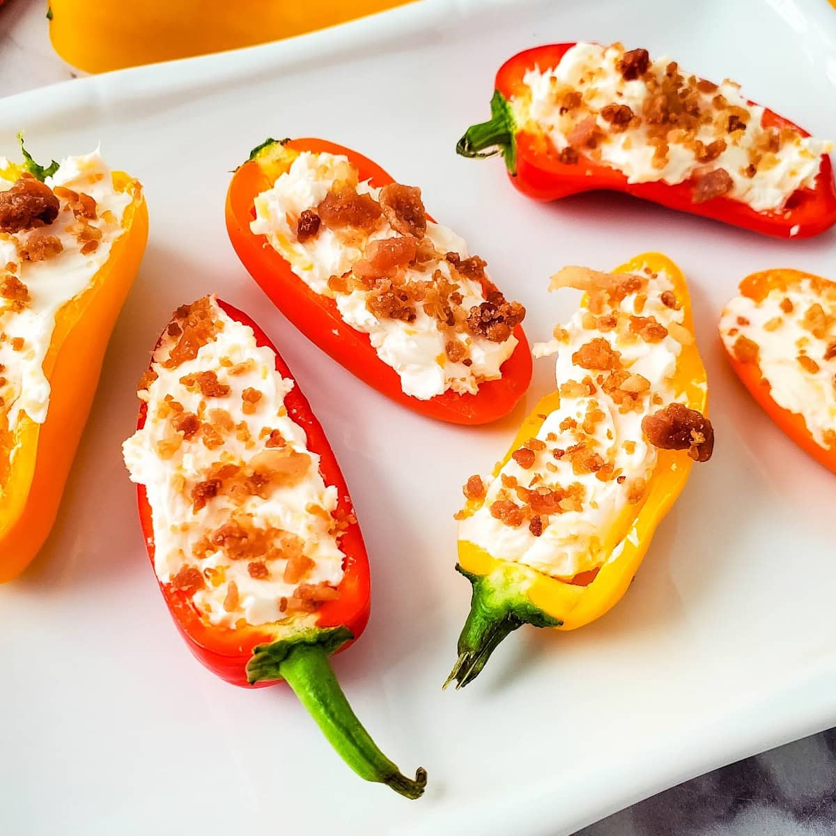 cheesy bacon stuffed peppers featured image