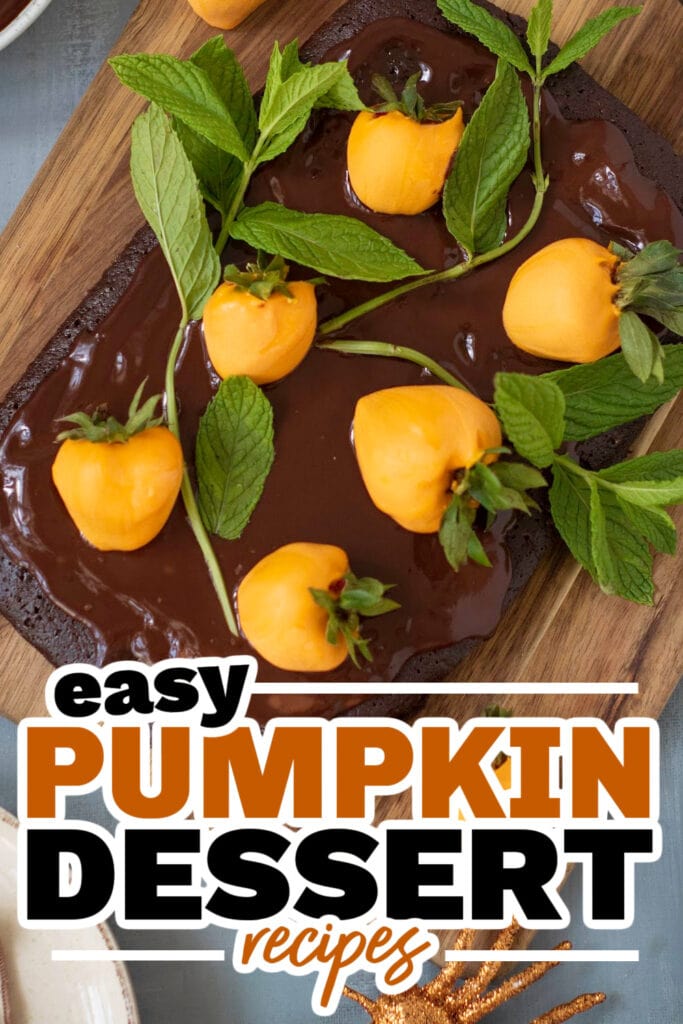 Pumpkin Dessert Recipes-Strawberry Pumpkin Patch Brownie Cake