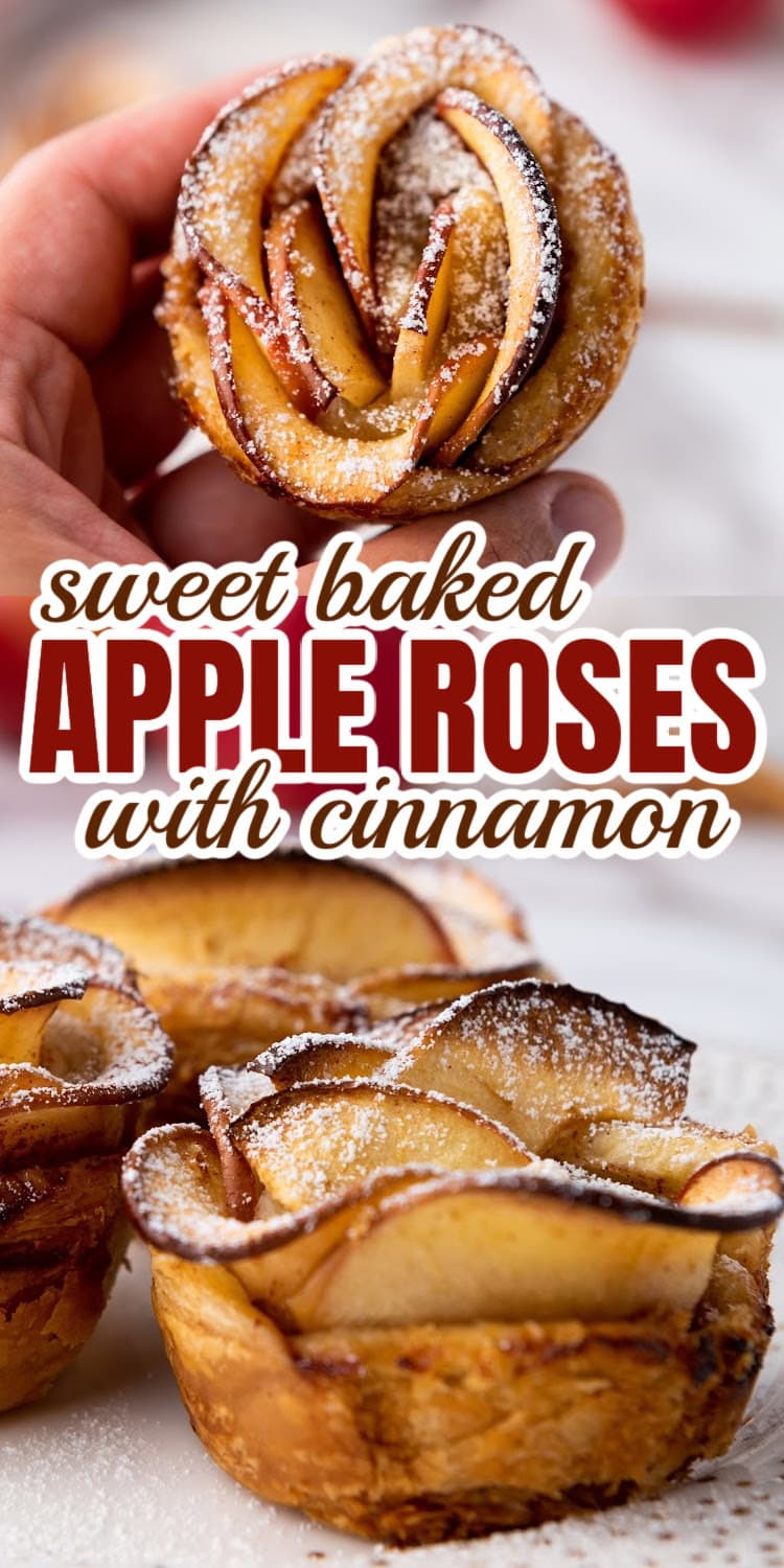 Sweet Baked Apple Roses with Cinnamon - Bite-Sized Bash