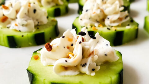 keto everything cucumber bites featured image