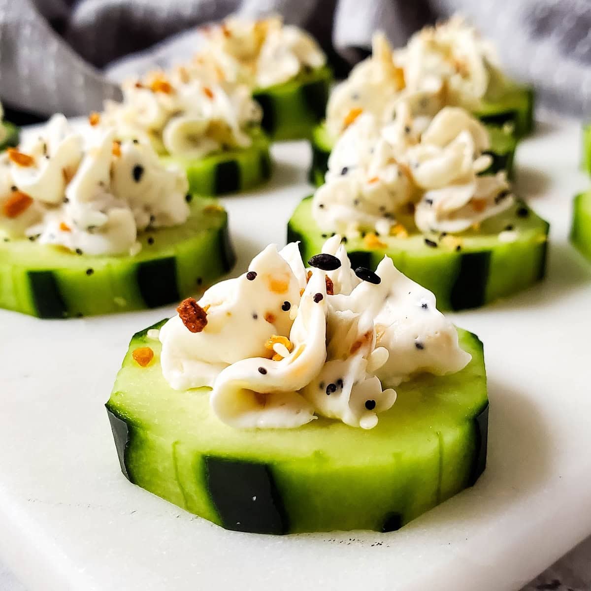 keto everything cucumber bites featured image