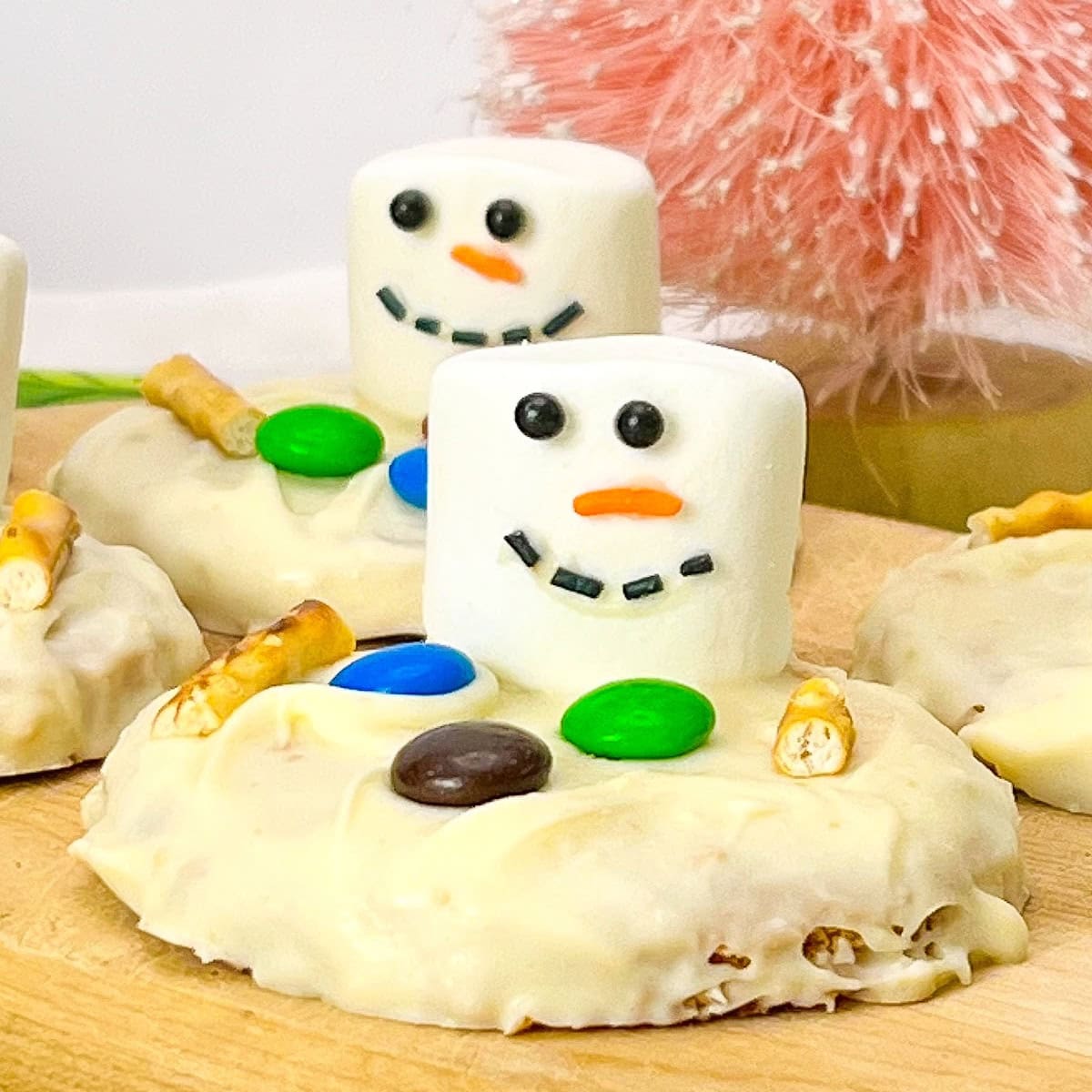 melted snowman peanut butter cookies featured image