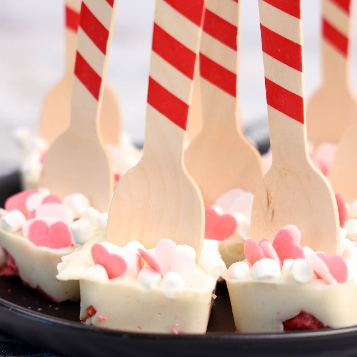 strawberry white hot chocolate spoons featured image