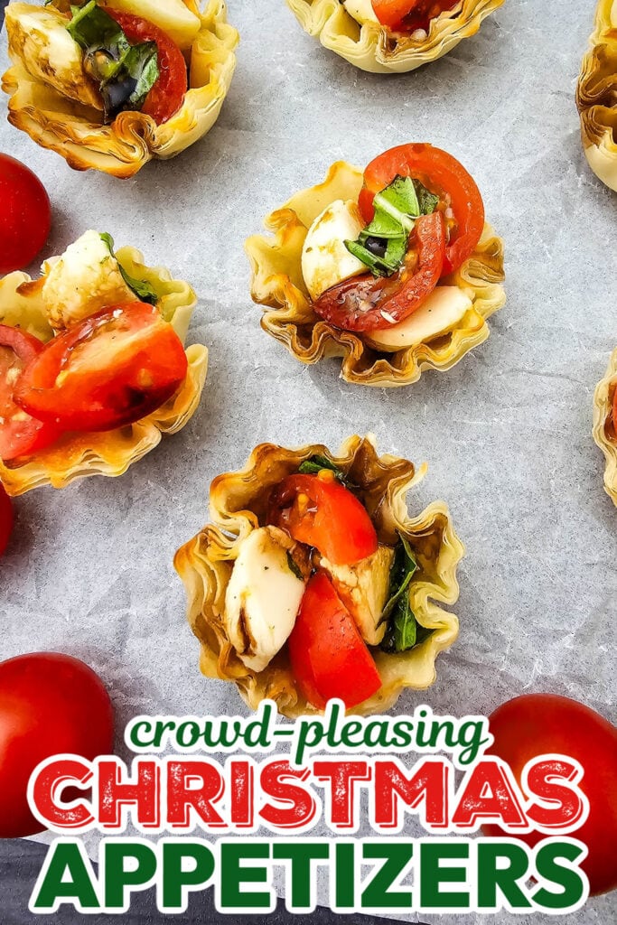 Christmas Appetizers-Mini Caprese Cups