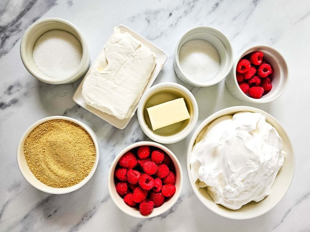 no bake raspberry cheesecake process ingredients