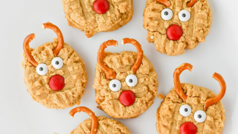peanut butter reindeer cookies featured image