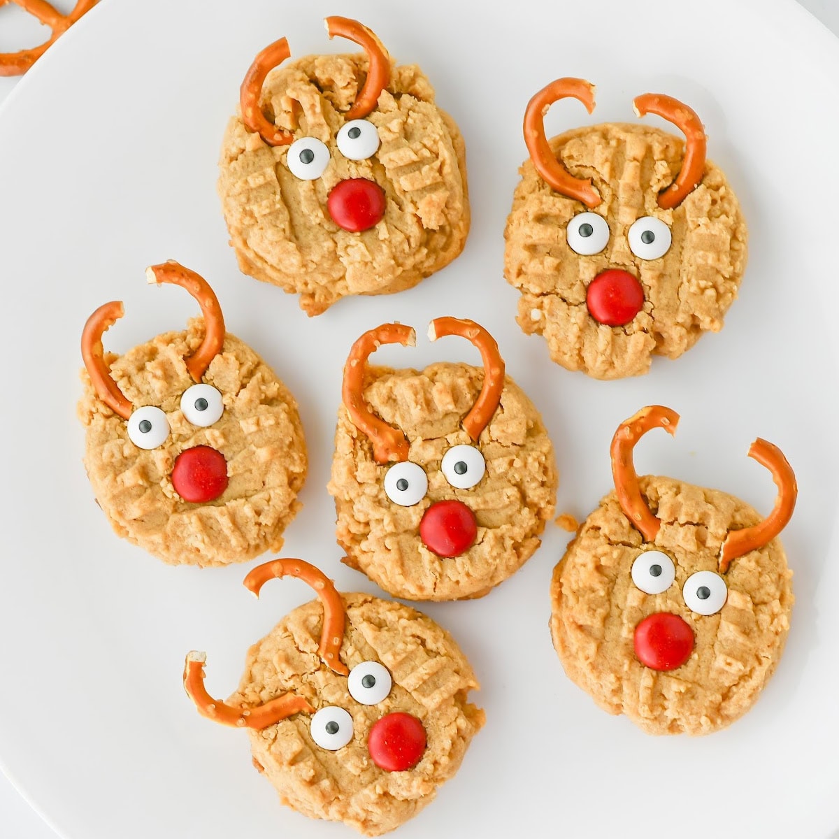 peanut butter reindeer cookies featured image