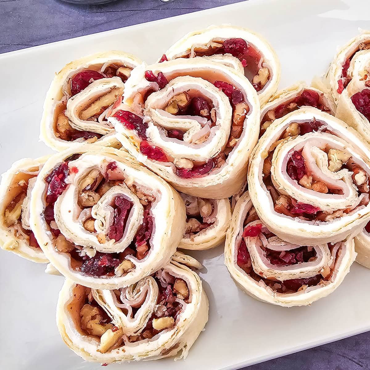 turkey cranberry pecan pinwheels featured image