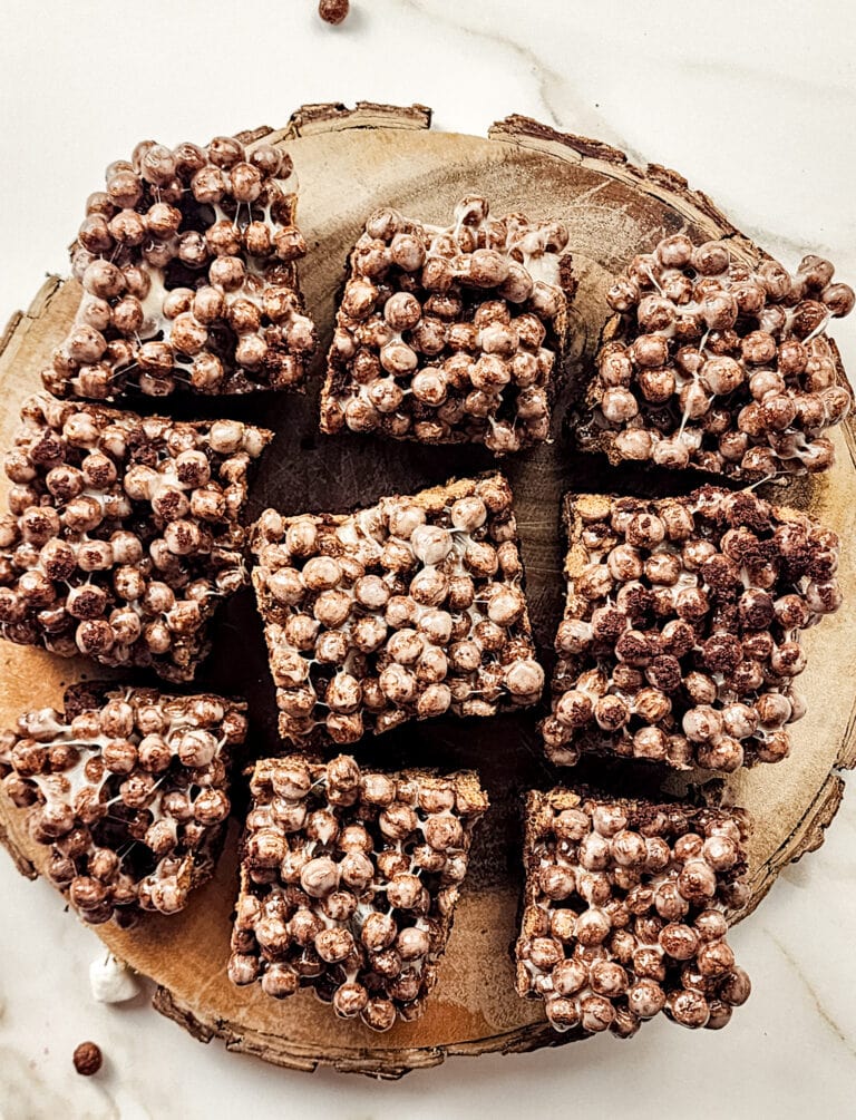 Marshmallow Cocoa Puff Brownies - Bite-Sized Bash