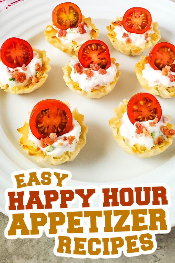 happy hour appetizers - BLT Phyllo Party Bites
