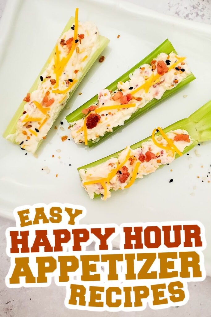 happy hour appetizers - Bacon and Cheese Stuffed Celery