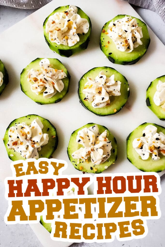 happy hour appetizers -Bagel Cucumber Bites