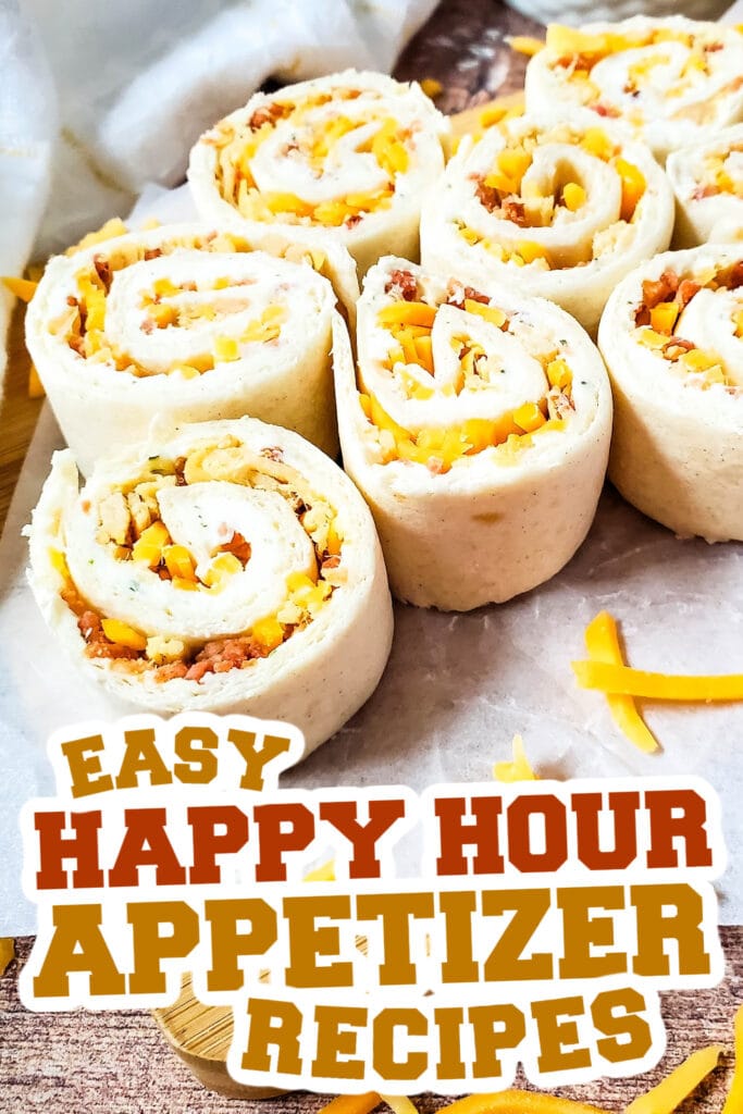 happy hour appetizers - Crack Chicken Pinwheels
