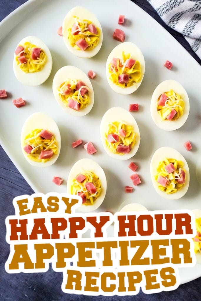 happy hour appetizers - Ham and Cheese Deviled Eggs