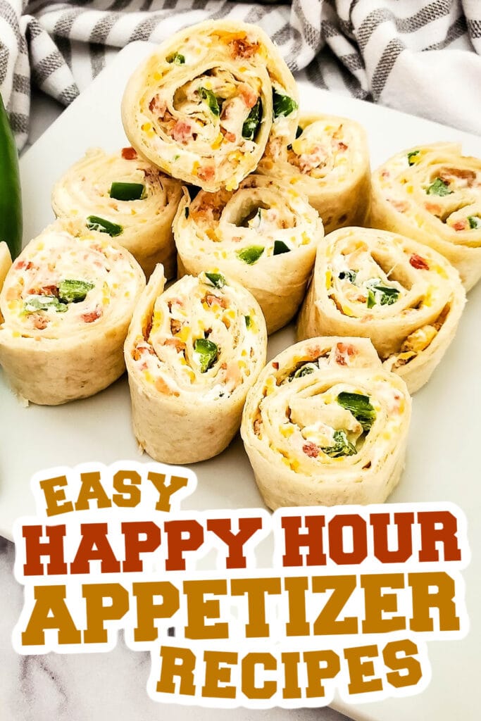 happy hour appetizers - Jalapeno Popper Pinwheels