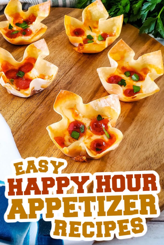 happy hour appetizers - Pizza Wonton Cups