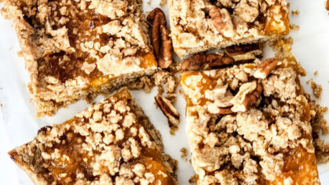 brown butter peach bars featured image