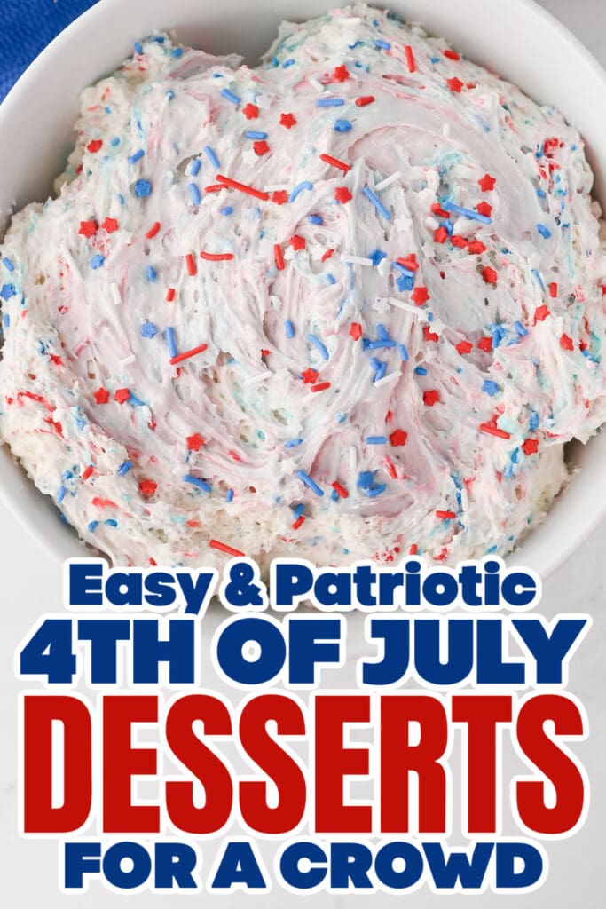 4th of July Desserts - Red, White, and Blue Funfetti Dip