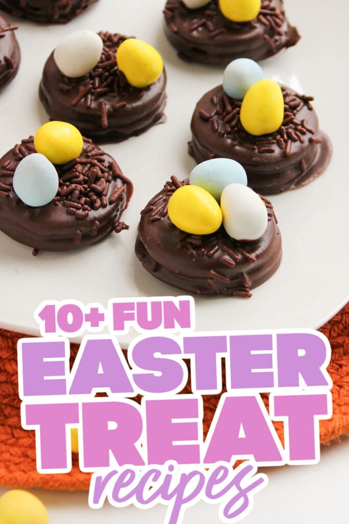 easter treats - Chocolate Covered Oreo Easter Nests