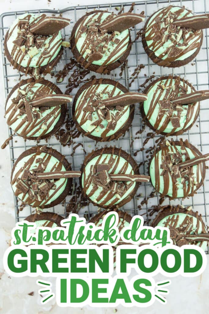 st.patrick day food - Andes Mint Chocolate Cupcakes