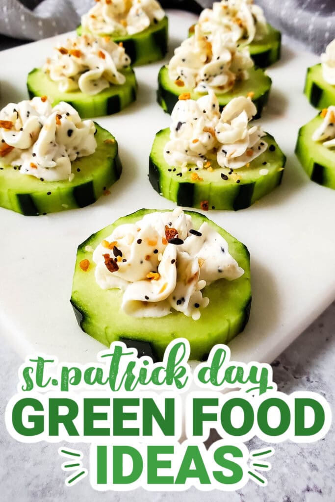 st.patrick day food - Bagel Cucumber Bites
