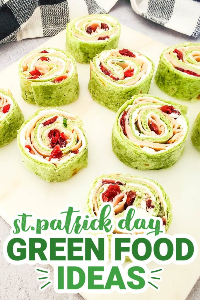 st.patrick day food - Cranberry Turkey Pinwheels