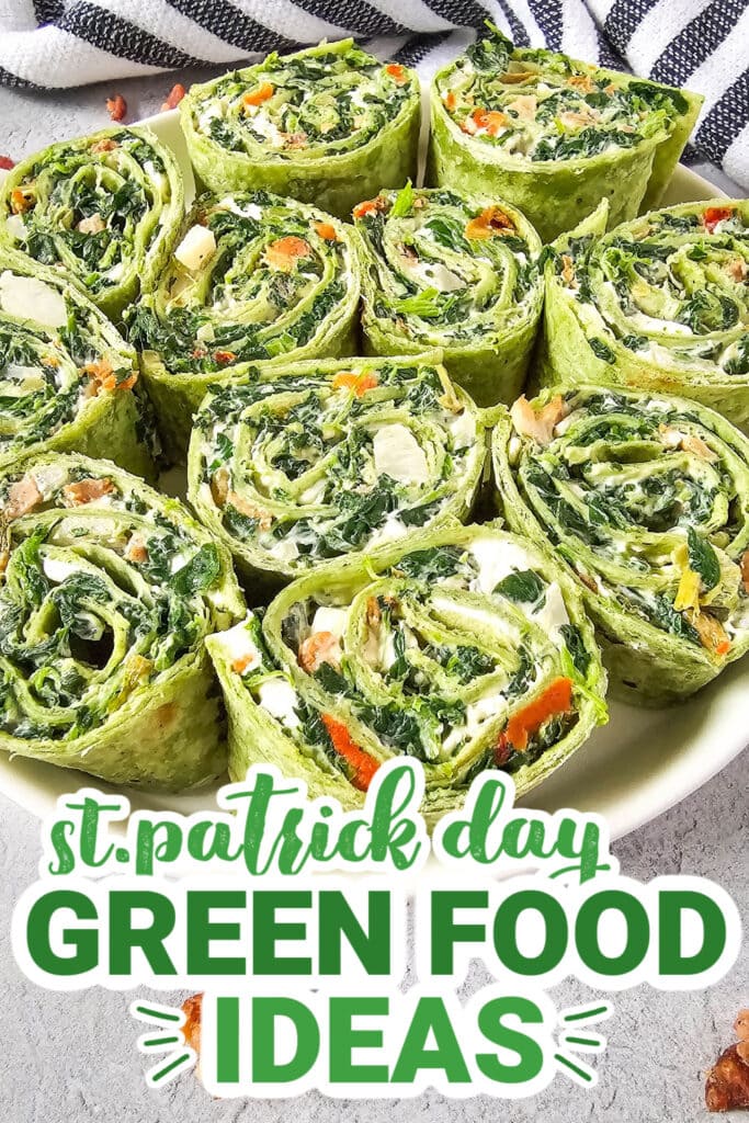 st.patrick day food - Spinach Dip Pinwheels
