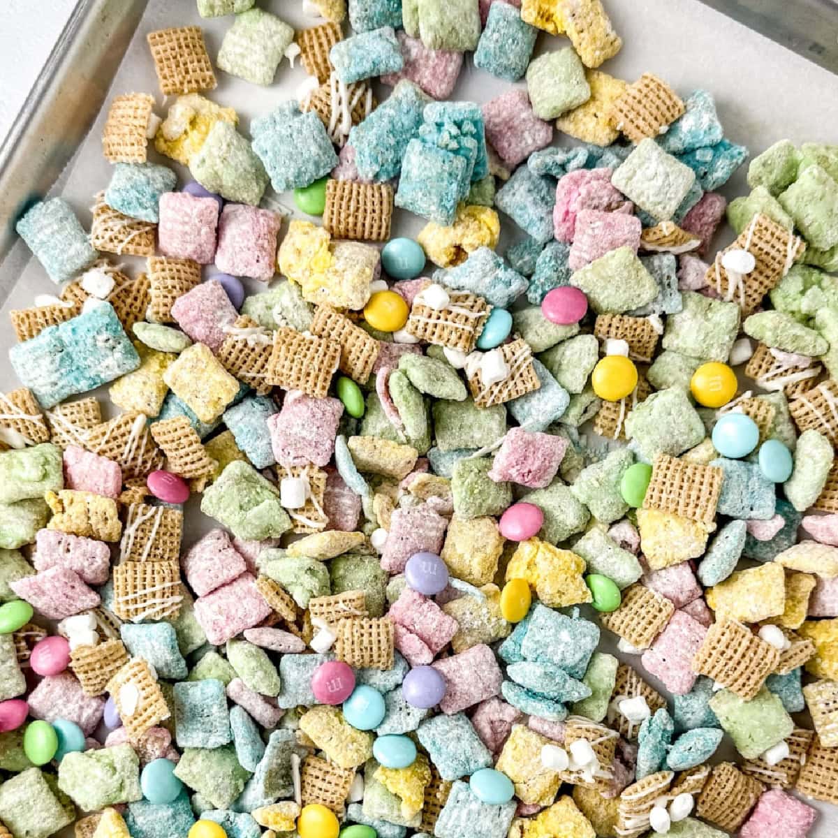 Spring Pastel Muddy Buddies Snack Mix
