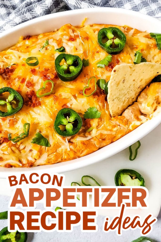 bacon appetizers - Hot cheesy bacon bean dip