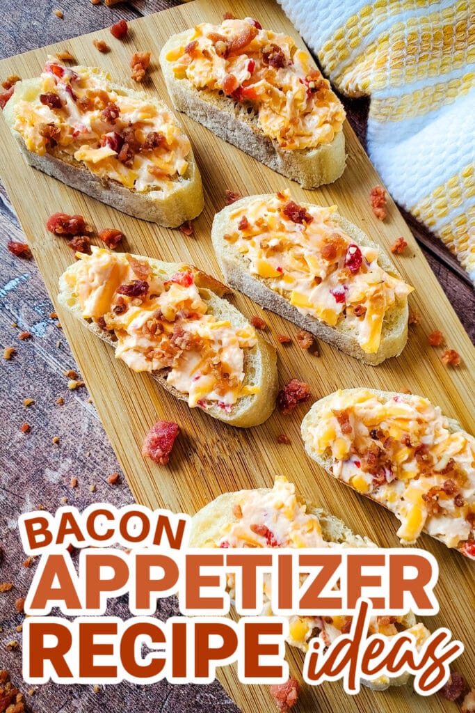 bacon appetizers - Pimento Cheese and Bacon Crostini