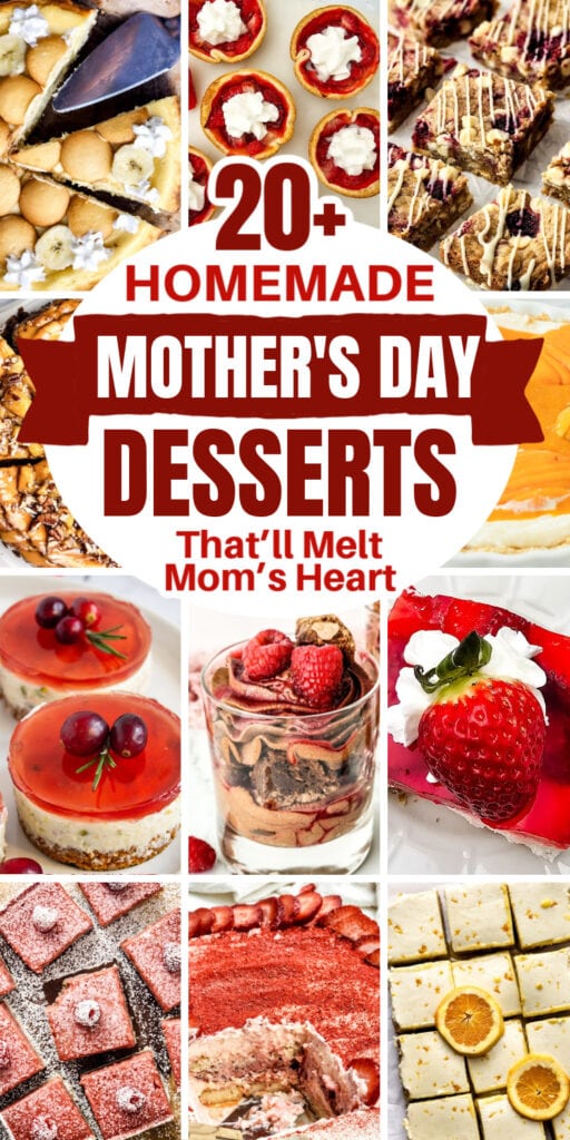 mothers day desserts pin image