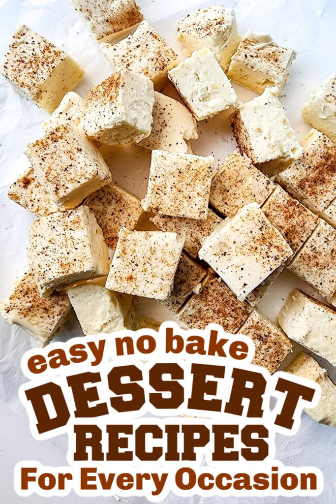 no bake desserts - Decadent Eggnog Fudge