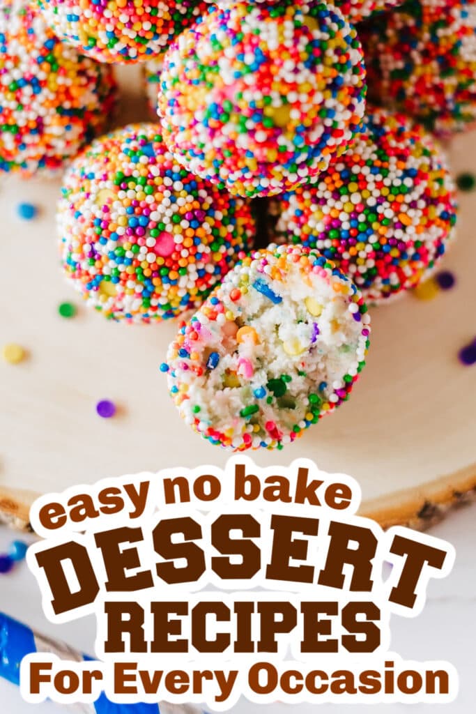 no bake desserts - FunFetti Cheesecake Bites