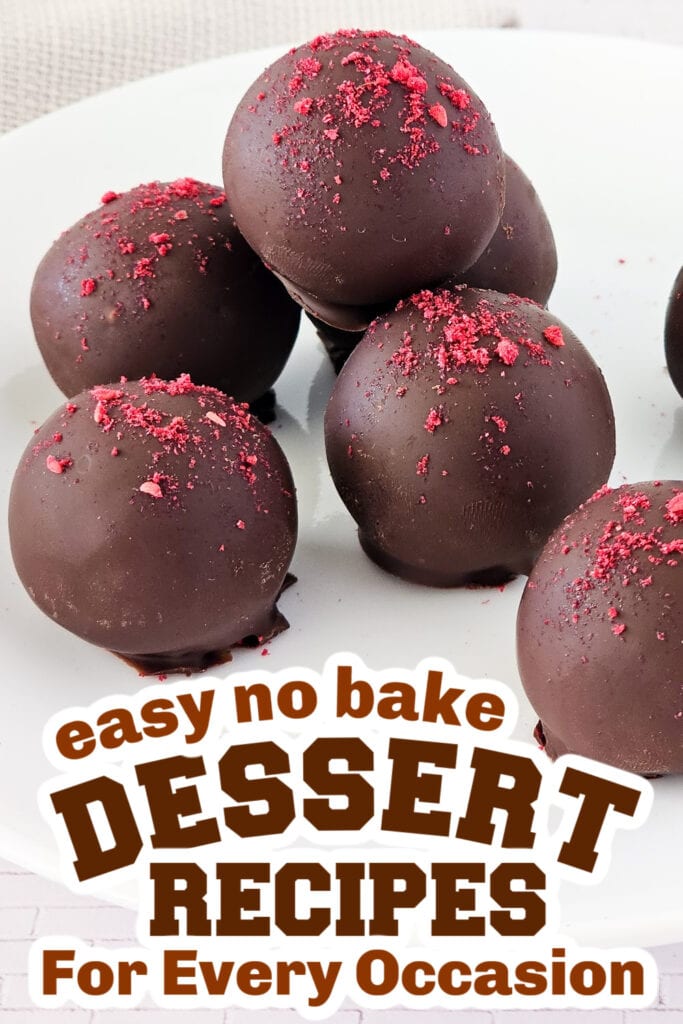 no bake desserts - Raspberry Chocolate Truffles