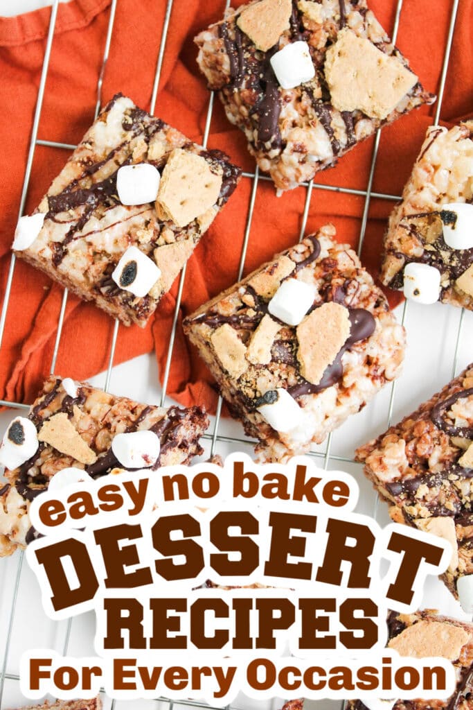 no bake desserts - S'mores Rice Krispies Bars