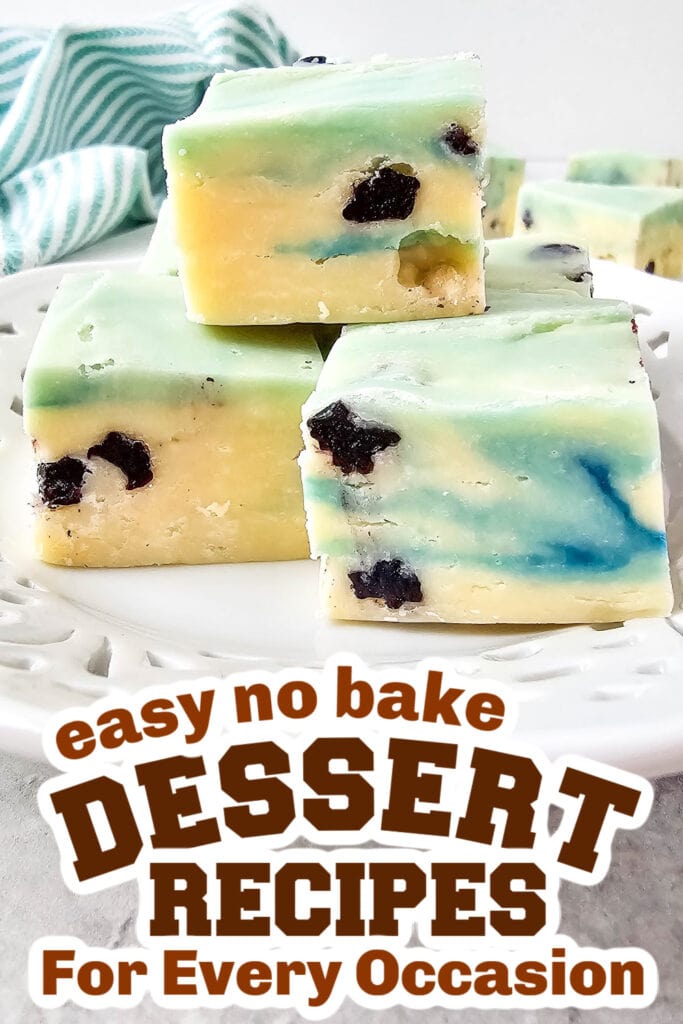 no bake desserts - Sweet and Creamy Blueberry Fudge