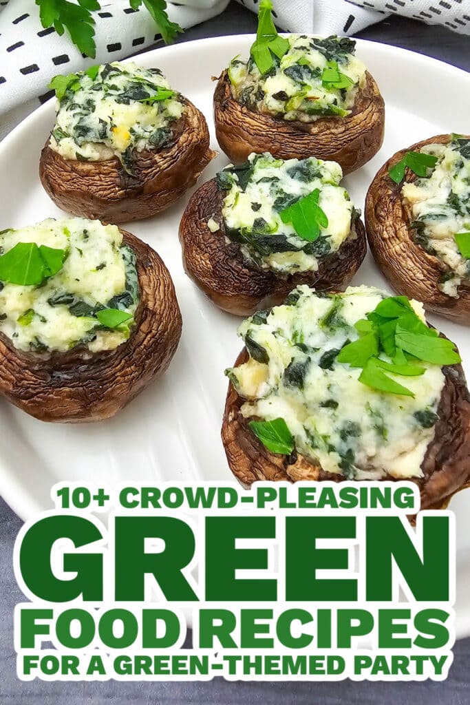green food ideas - Creamy Spinach and Ricotta Stuffed Mushrooms