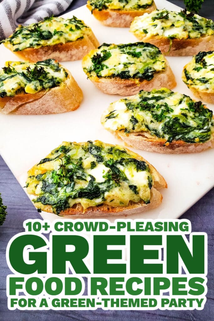 green food ideas - Spinach Artichoke Crostini