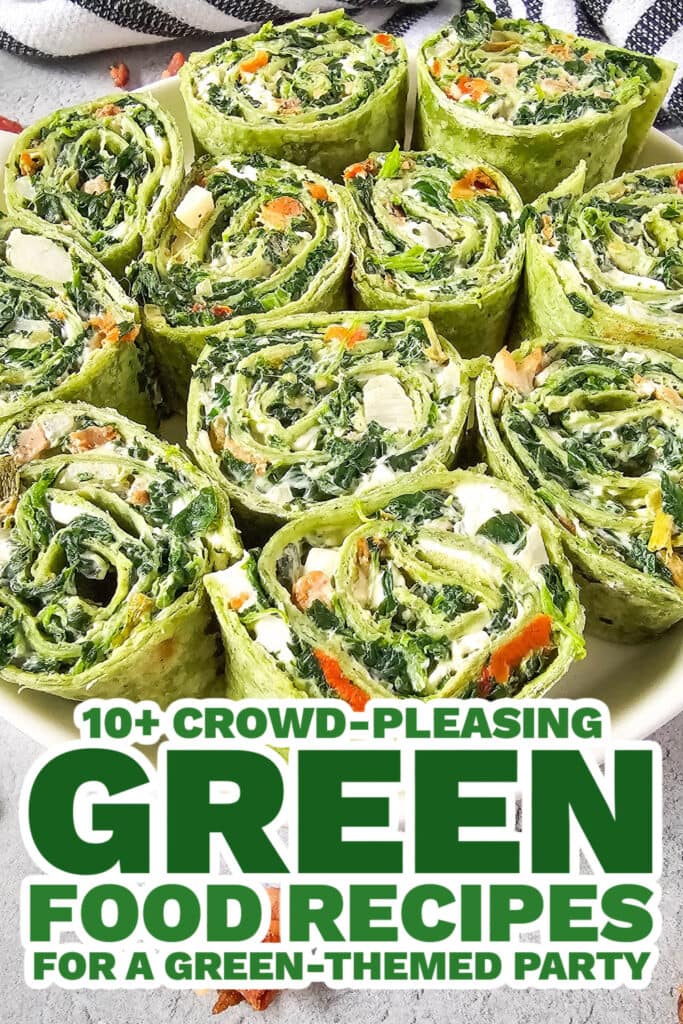 green food ideas - Spinach Dip Pinwheels