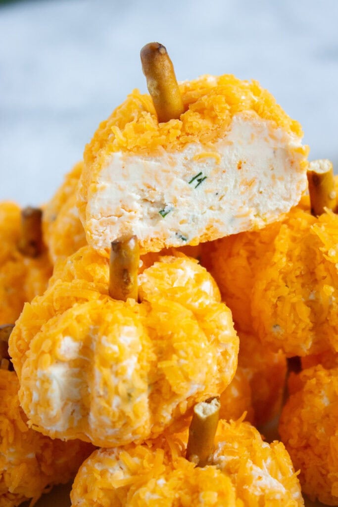 Fall Appetizers -Mini Pumpkin-Shaped Cheeseballs