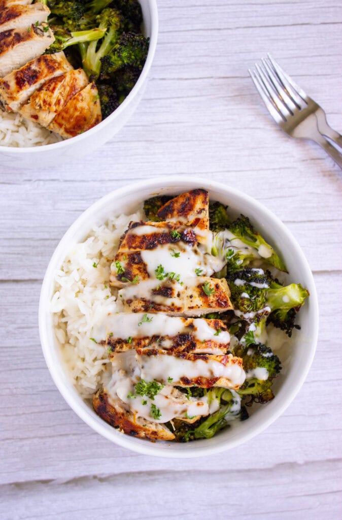 Chicken and Broccoli Bowls Process Photo