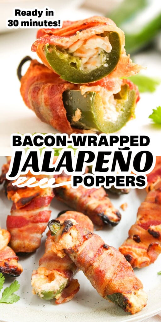 bacon wrapped jalapeno poppers - bacon appetizer