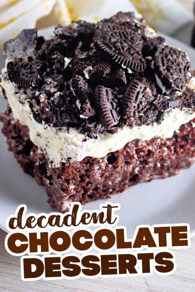 chocolate desserts - Milk and Oreo Chocolate Poke Cake