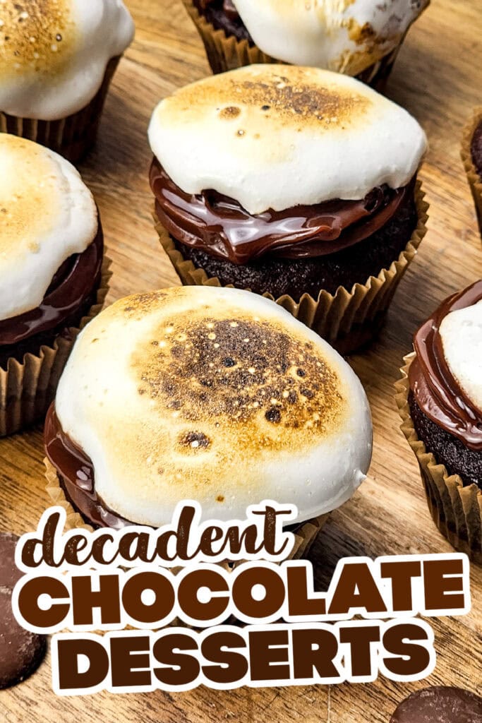 chocolate desserts - S'mores Chocolate Cupcakes