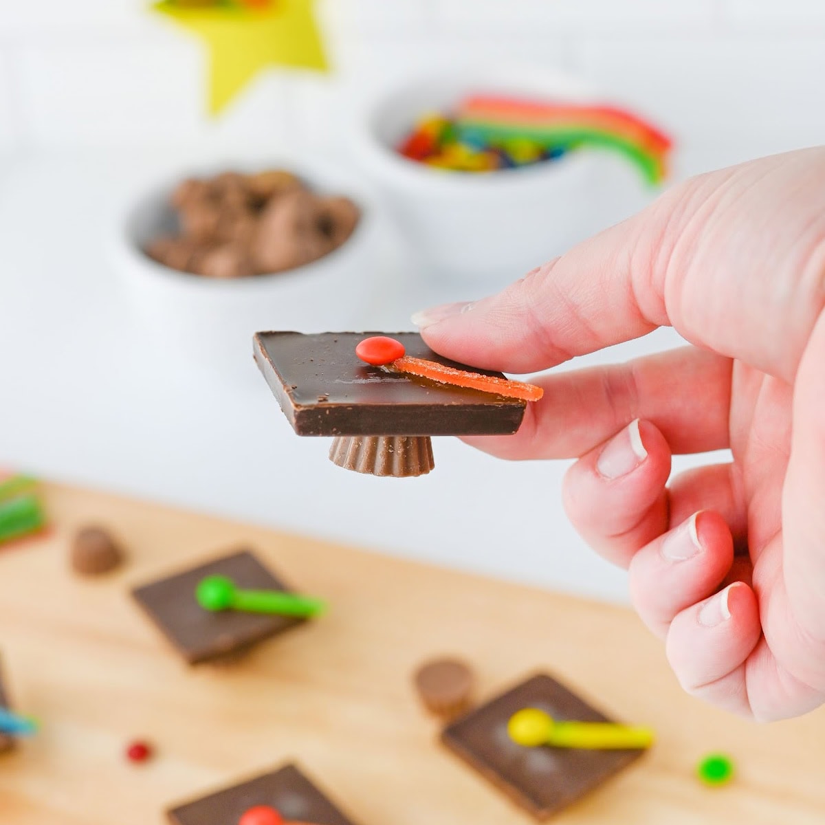 Cute Graduation Cap Chocolate Bites