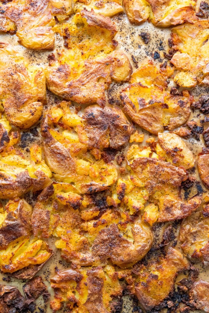 smashed potato salad process photo