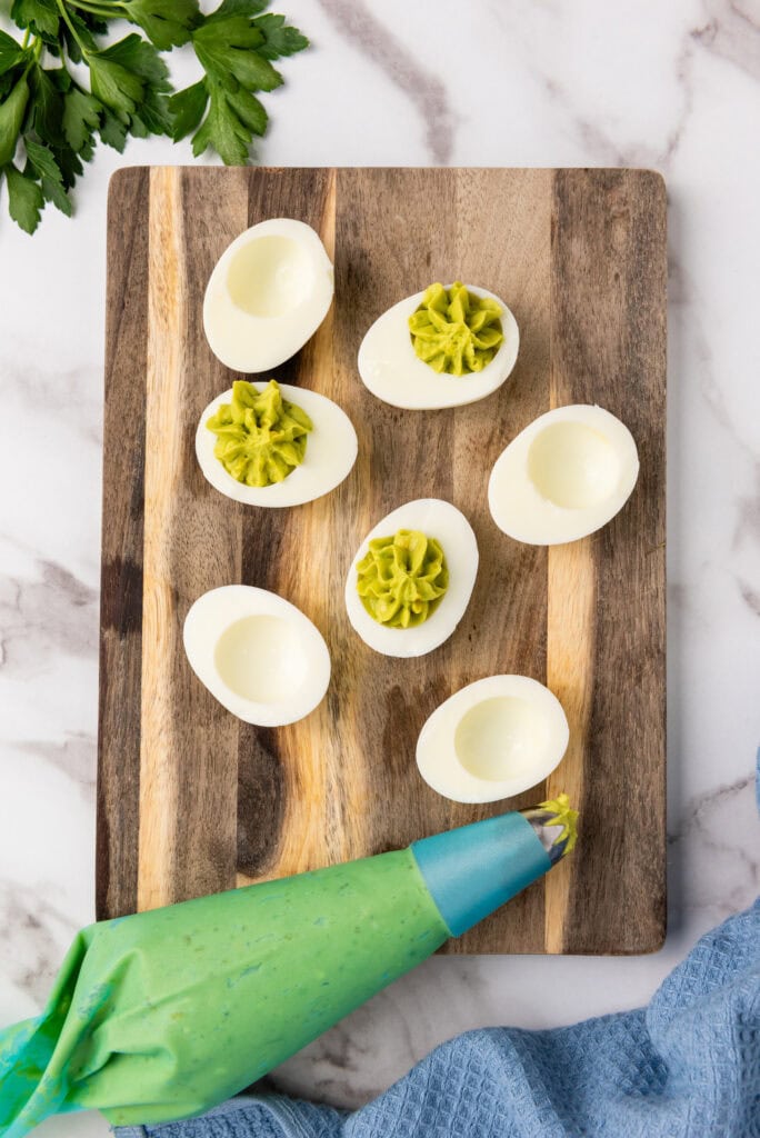 Avocado Deviled Eggs Process Photo