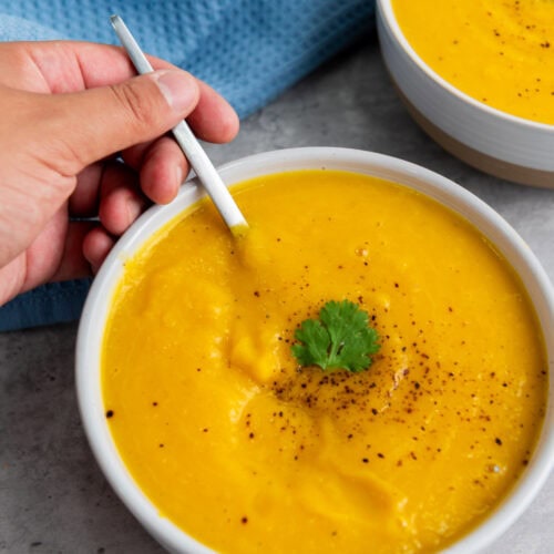 Photo of the Finished Vegan Butternut Squash Soup